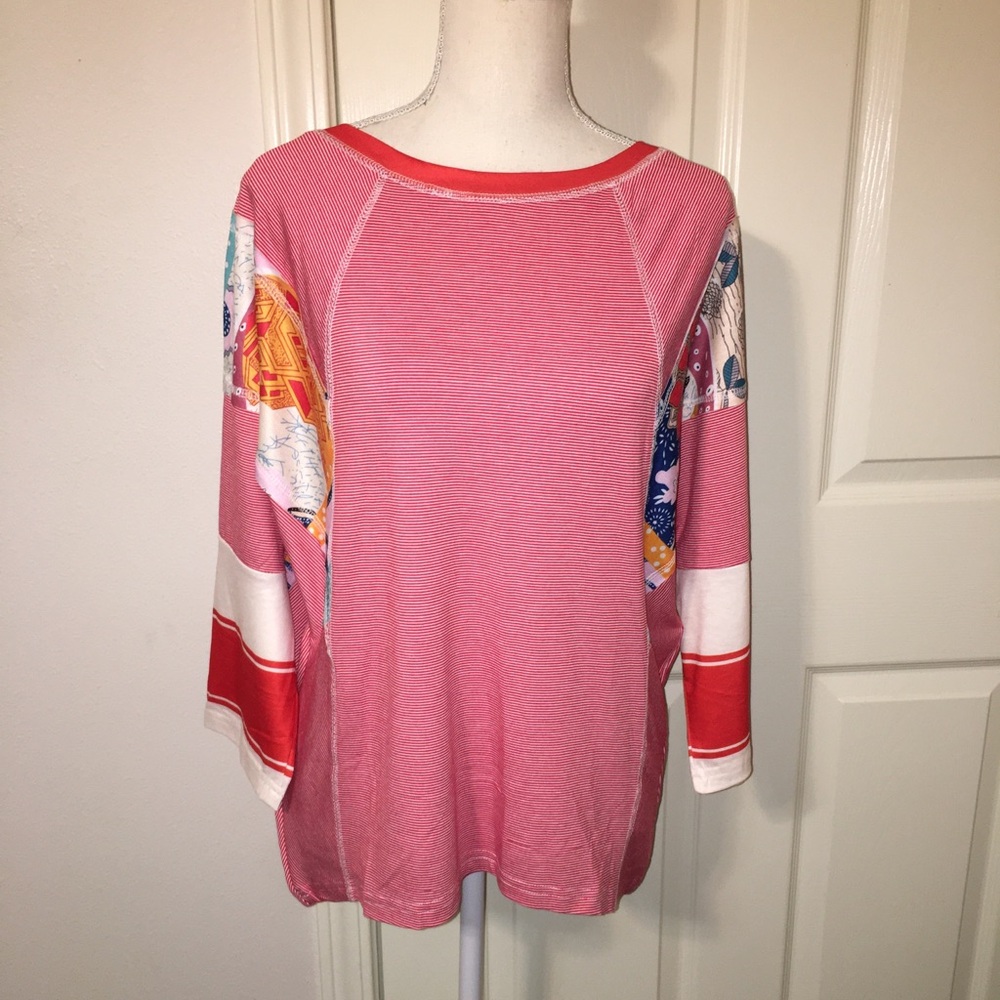 NWOT Multicolored Striped Oversized Top